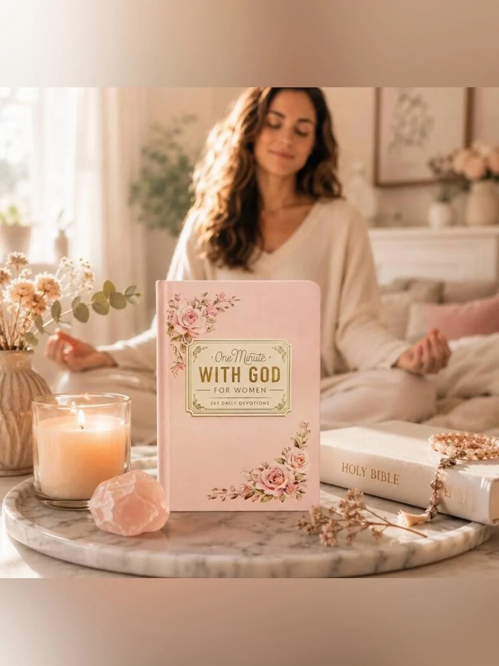 One Minute With God for Women - Pink Floral Devotional